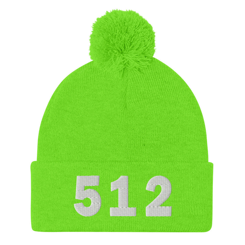 512 Area Code Pom-Pom Beanie