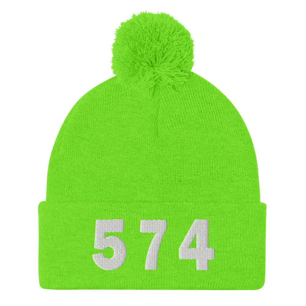 574 Area Code Pom-Pom Beanie