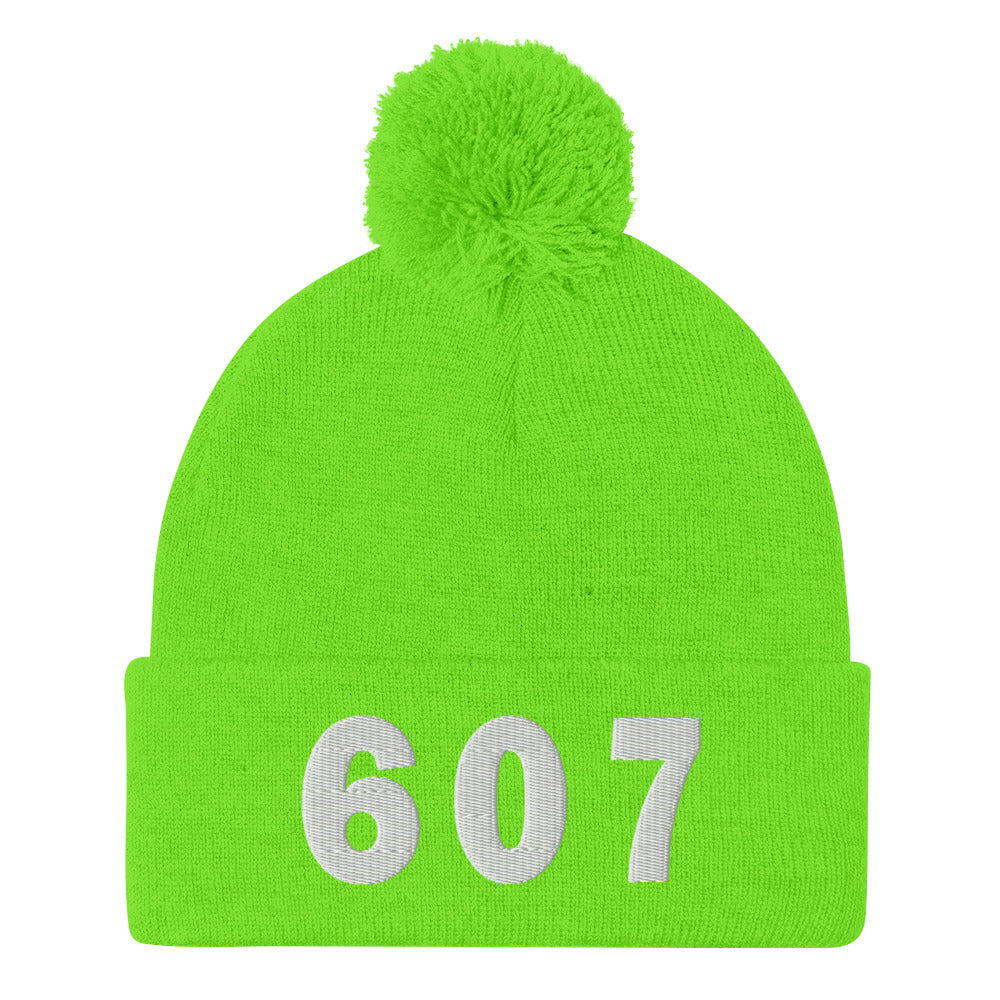 607 Area Code Pom-Pom Beanie