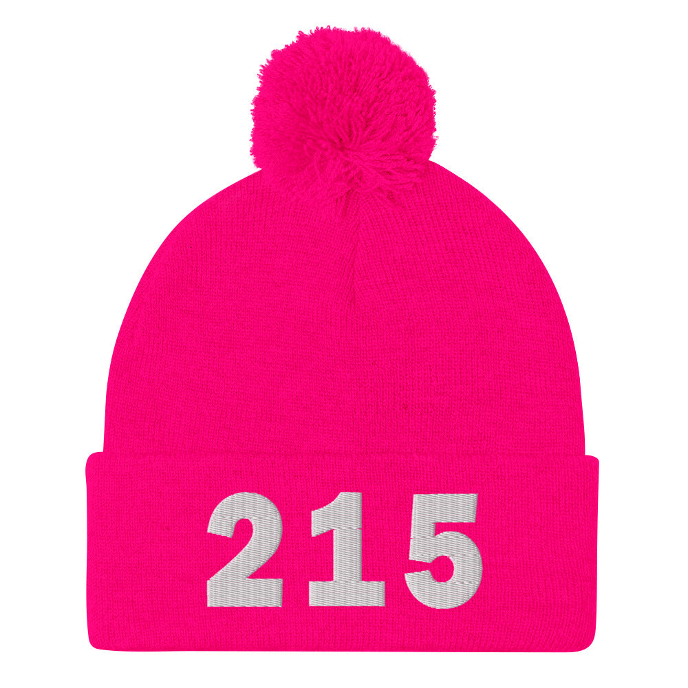 215 Area Code Pom-Pom Beanie