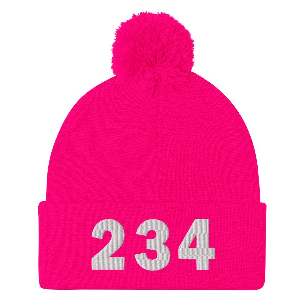 234 Area Code Pom-Pom Beanie