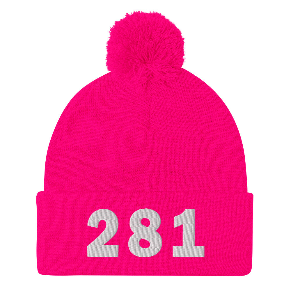 281 Area Code Pom-Pom Beanie