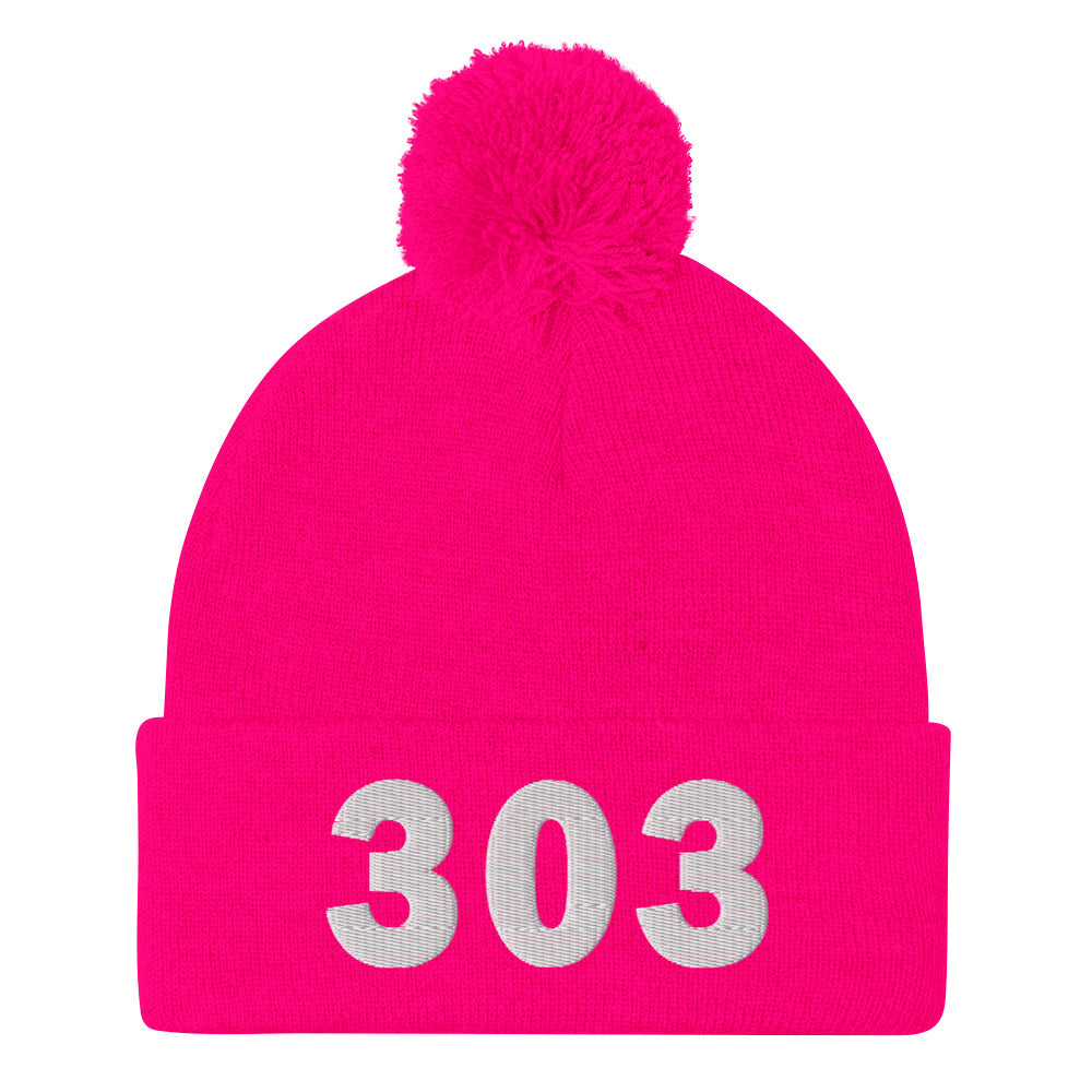 303 Area Code Pom-Pom Beanie