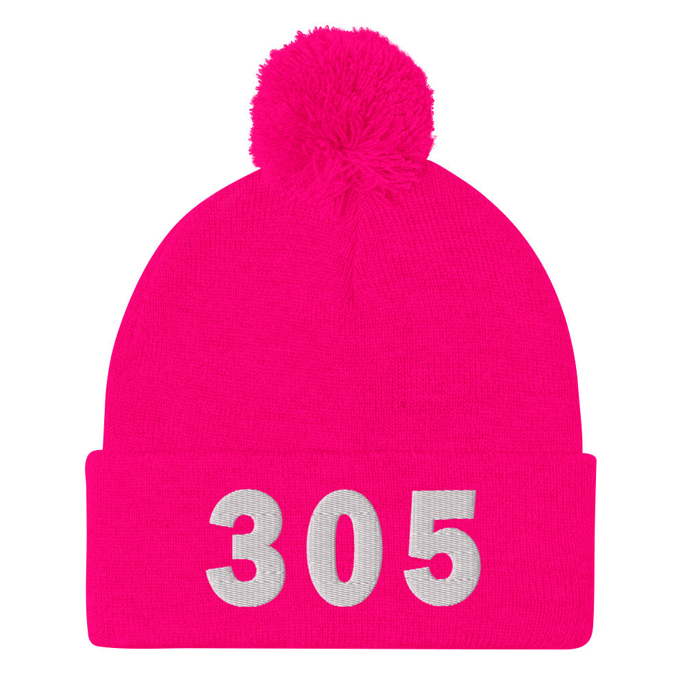 305 Area Code Pom-Pom Beanie