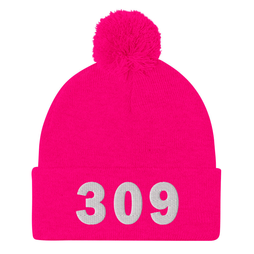 309 Area Code Pom-Pom Beanie
