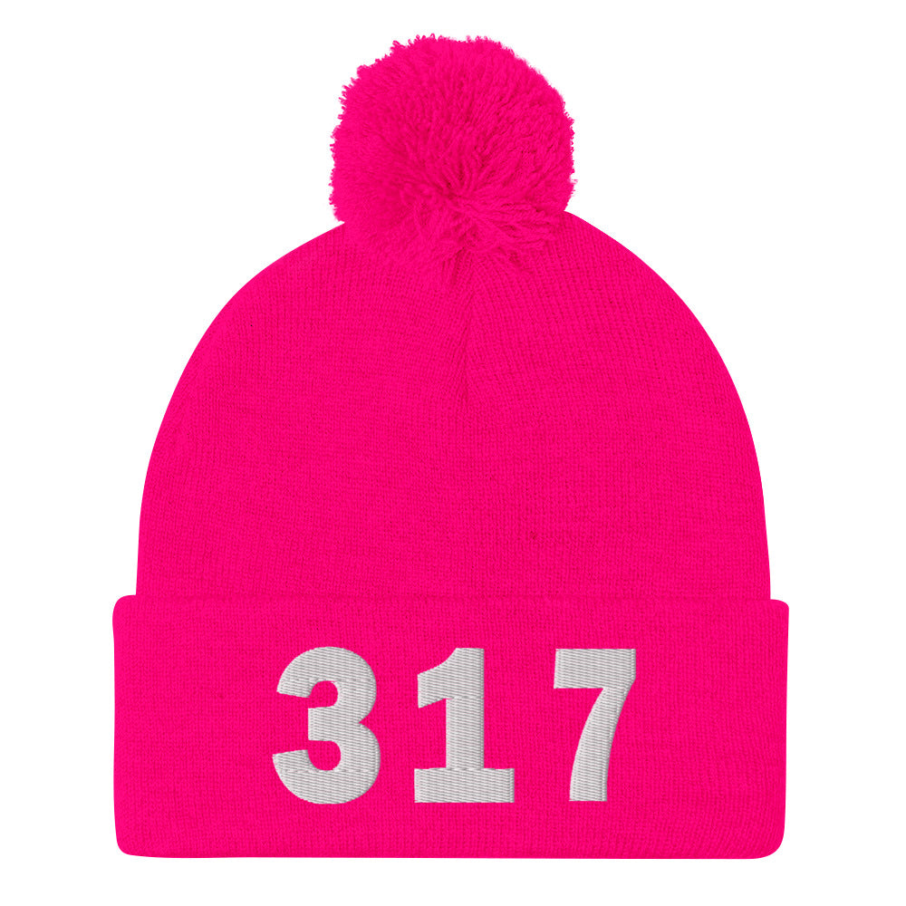 317 Area Code Pom-Pom Beanie