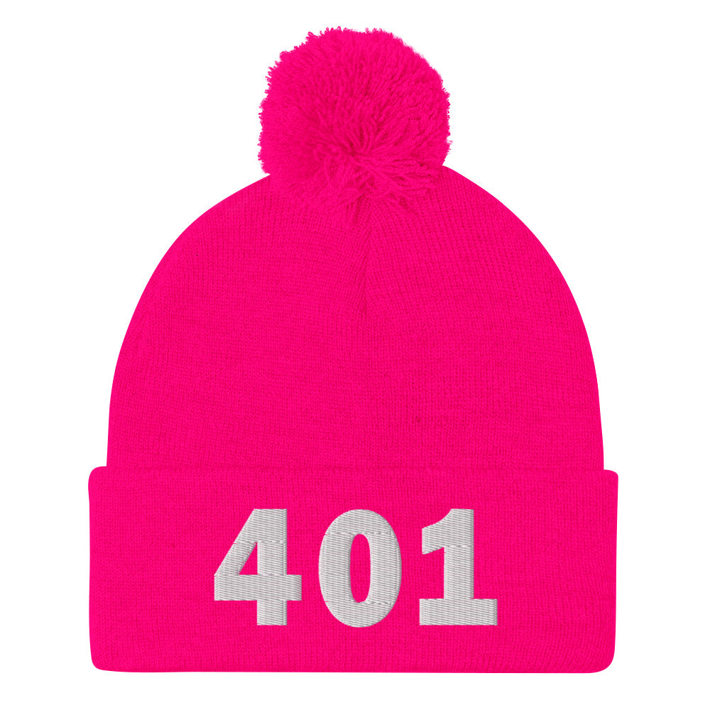 401 Area Code Pom-Pom Beanie