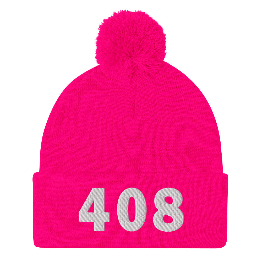 408 Area Code Pom-Pom Beanie