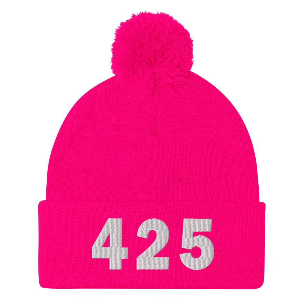 425 Area Code Pom-Pom Beanie