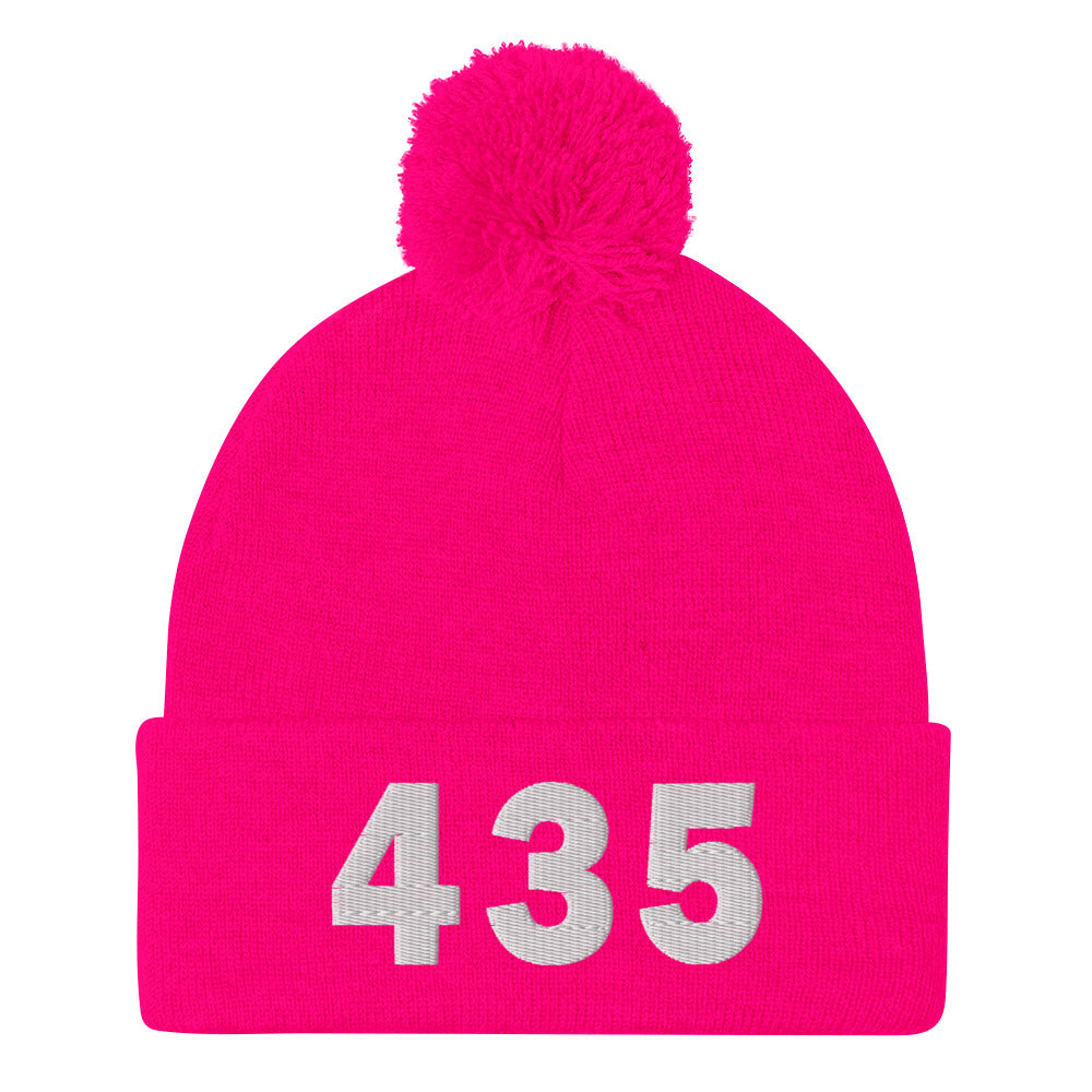 435 Area Code Pom-Pom Beanie
