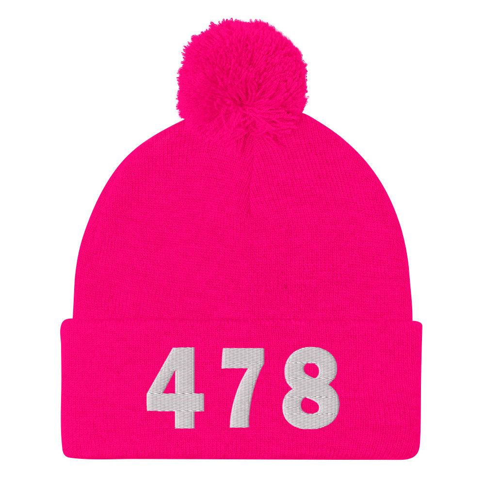 478 Area Code Pom-Pom Beanie
