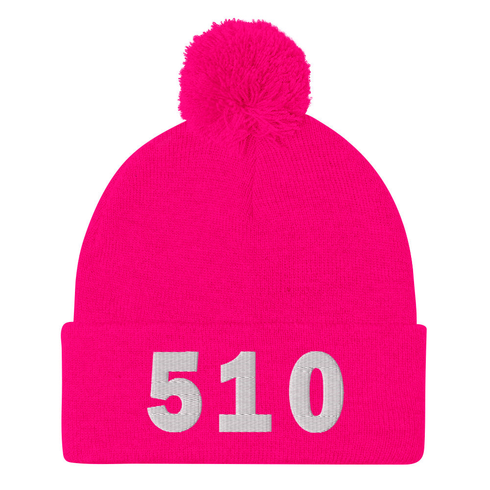 510 Area Code Pom-Pom Beanie