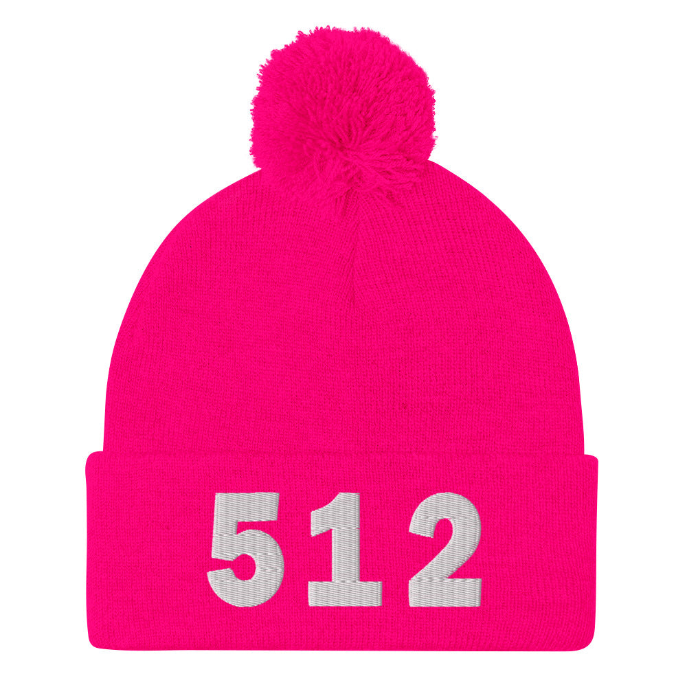 512 Area Code Pom-Pom Beanie