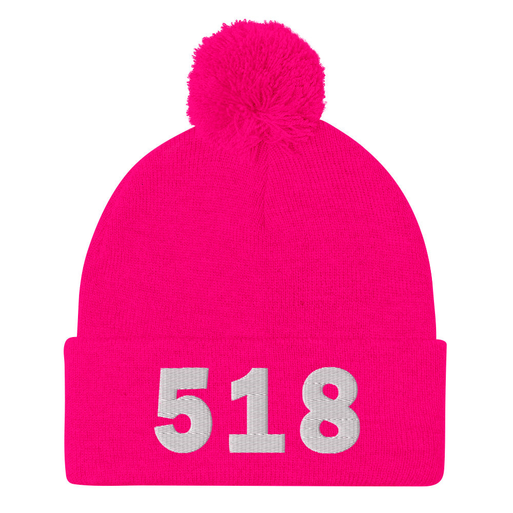518 Area Code Pom-Pom Beanie