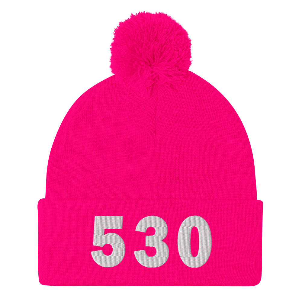 530 Area Code Pom-Pom Beanie