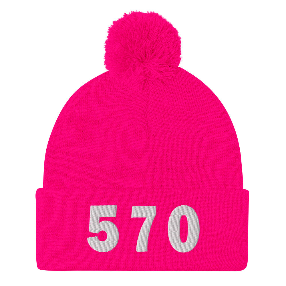 570 Area Code Pom-Pom Beanie