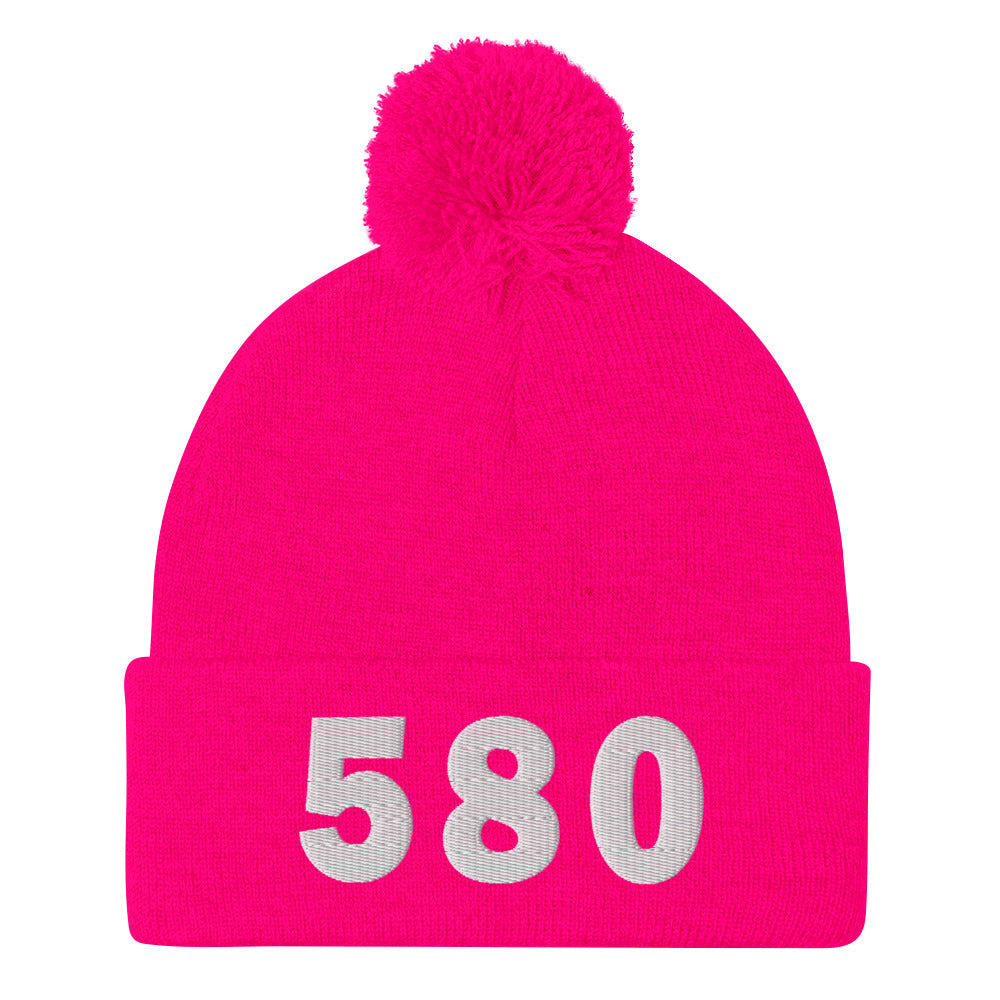 580 Area Code Pom-Pom Beanie
