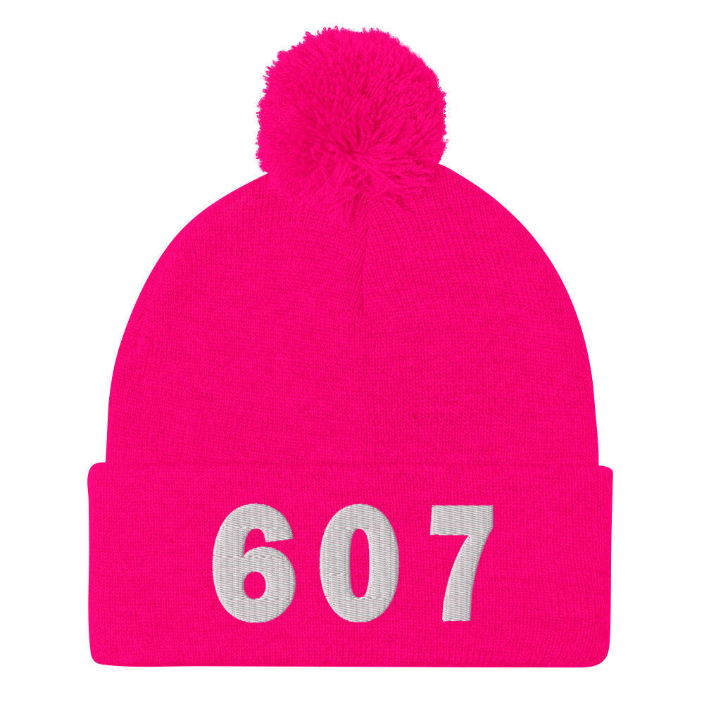 607 Area Code Pom-Pom Beanie