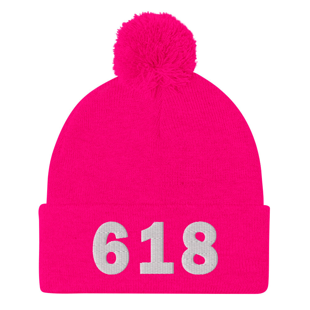 618 Area Code Pom-Pom Beanie