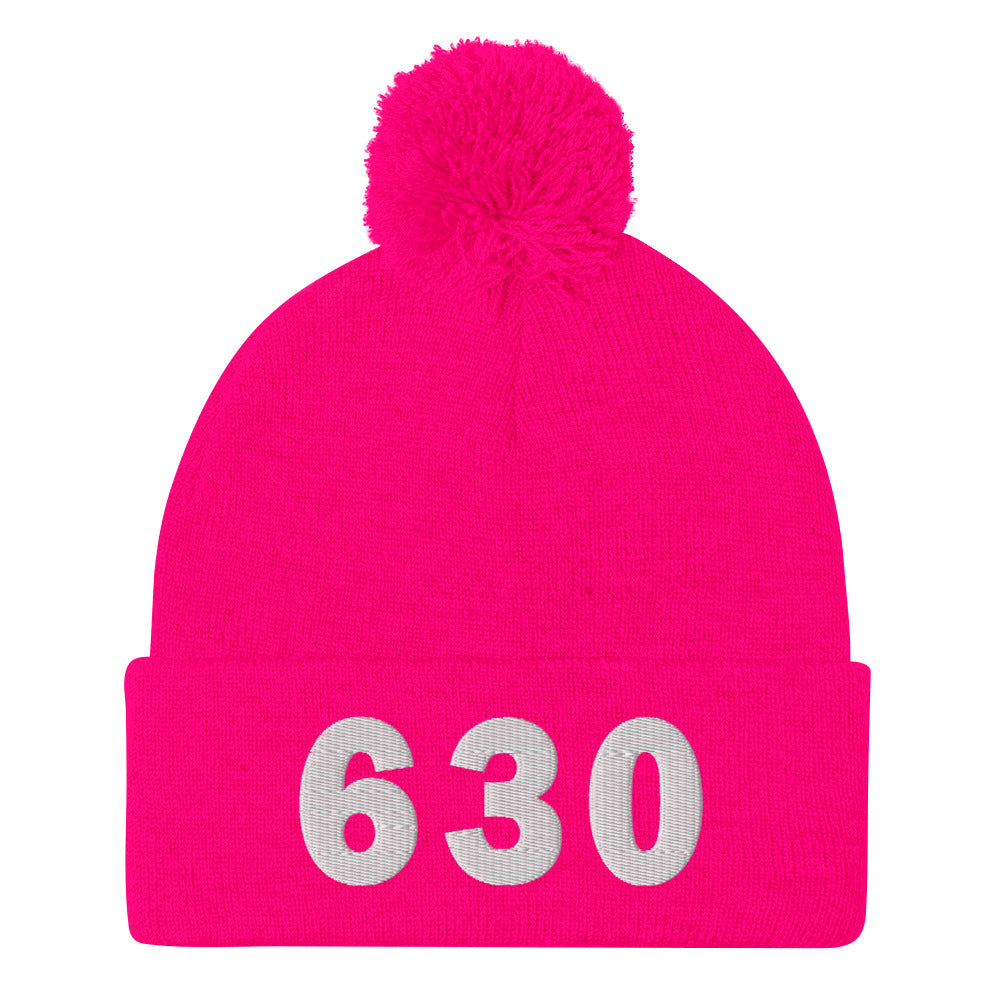 630 Area Code Pom-Pom Beanie