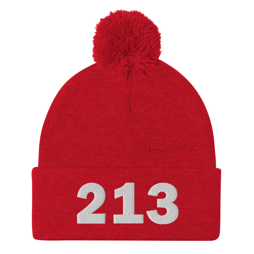 213 Area Code Pom-Pom Beanie