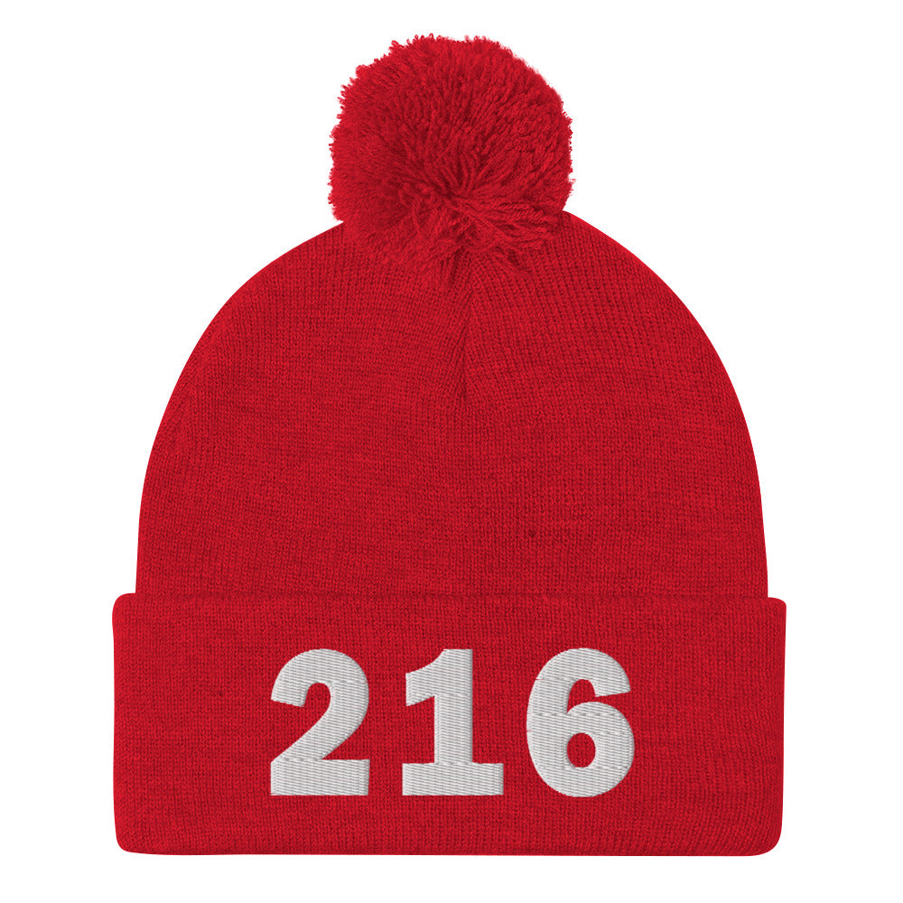 216 Area Code Pom-Pom Beanie