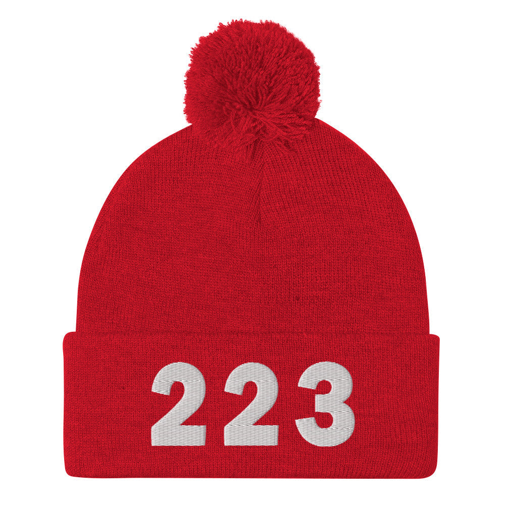 223 Area Code Pom-Pom Beanie