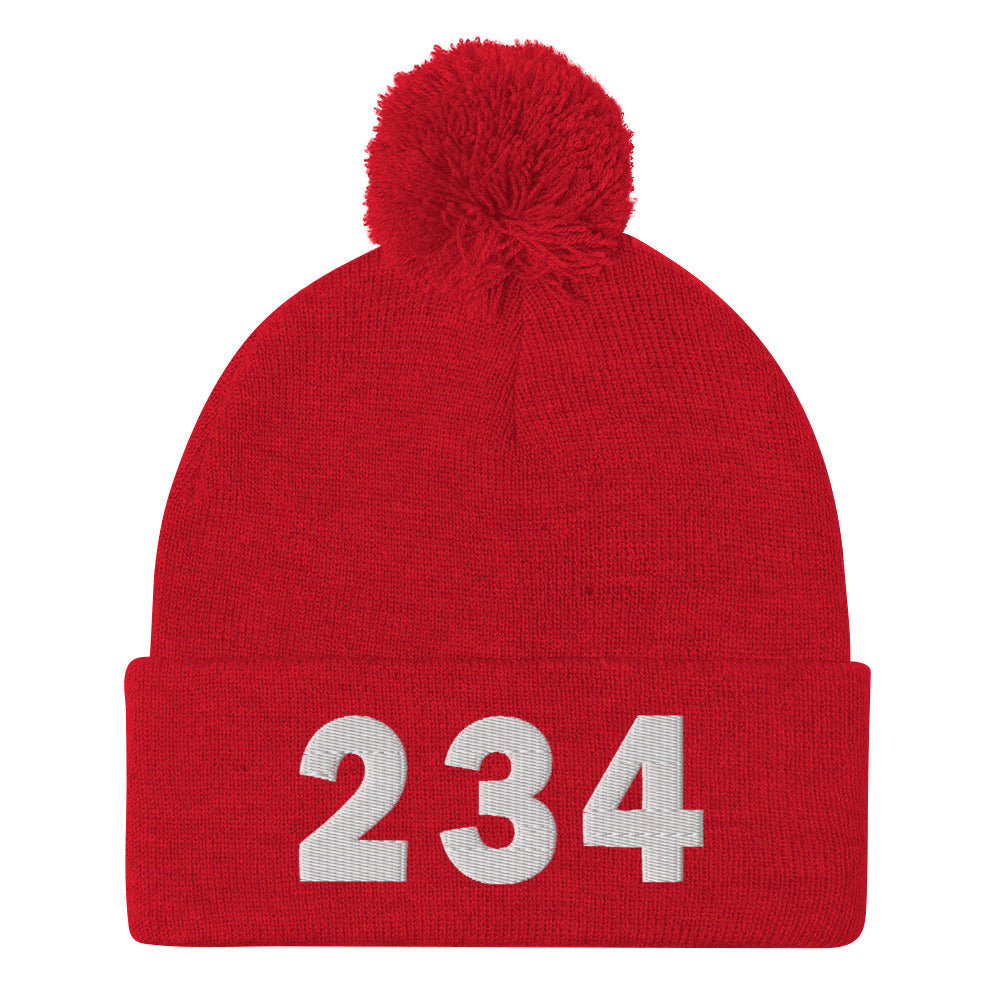 234 Area Code Pom-Pom Beanie