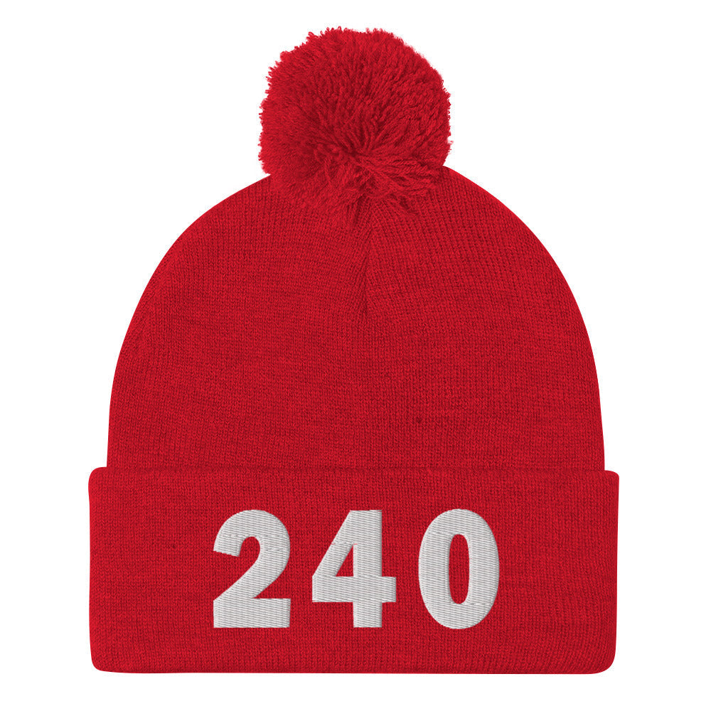 240 Area Code Pom-Pom Beanie