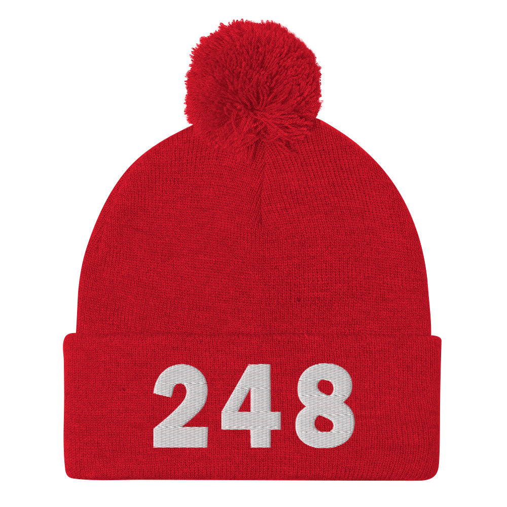 248 Area Code Pom-Pom Beanie