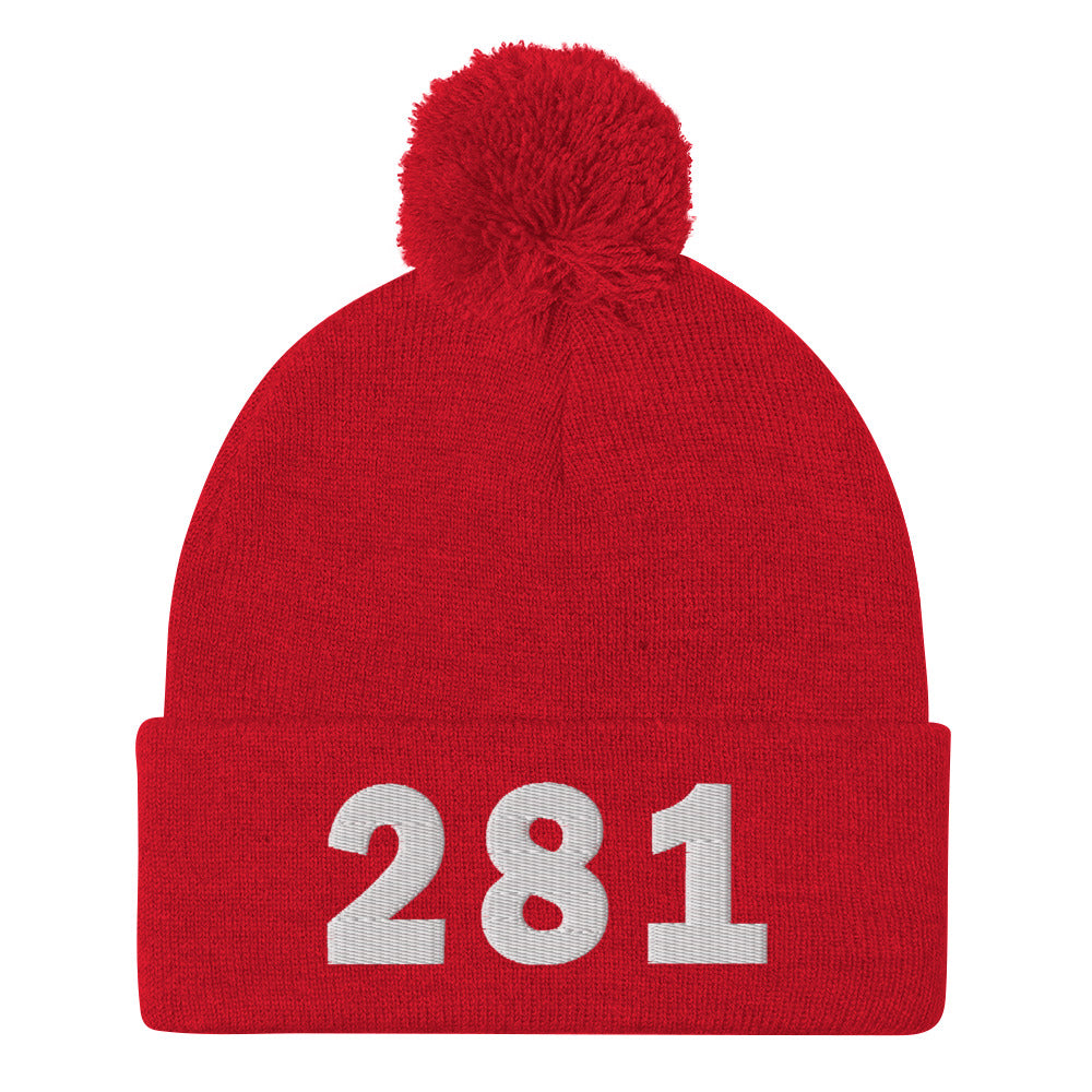 281 Area Code Pom-Pom Beanie