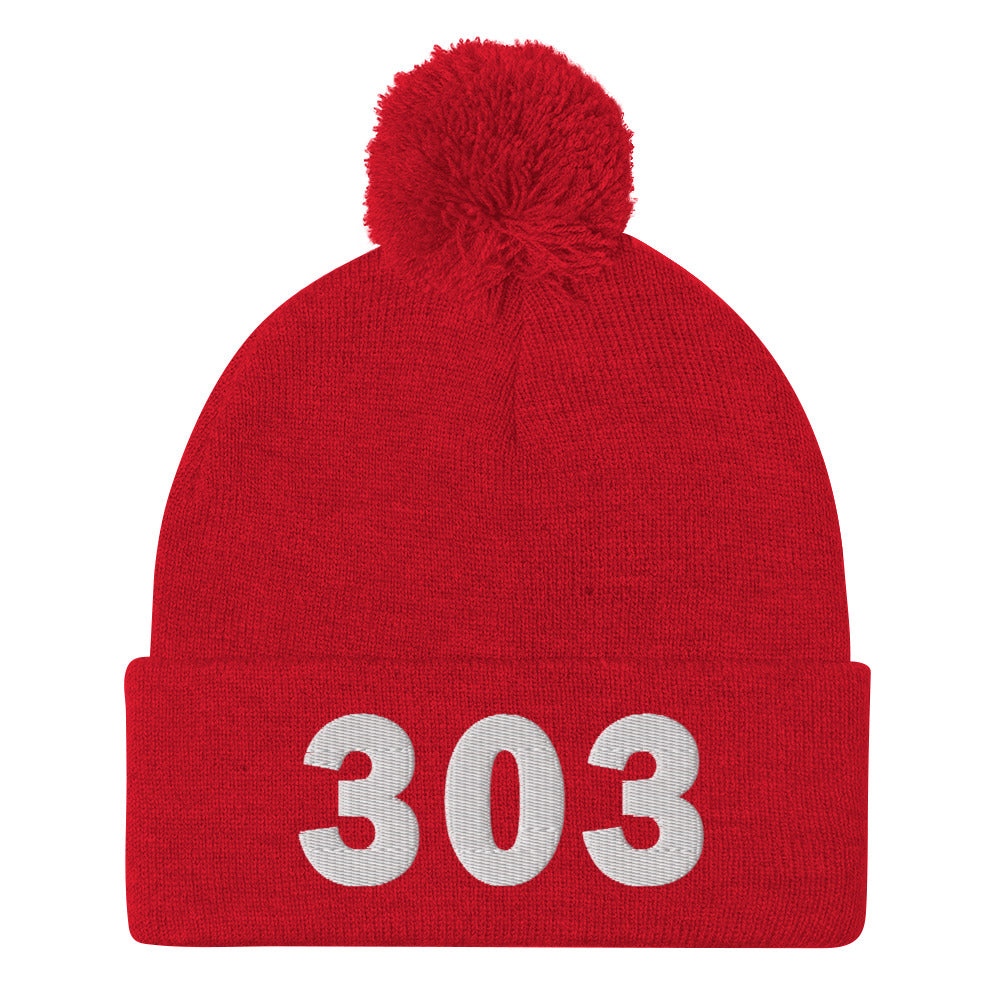 303 Area Code Pom-Pom Beanie
