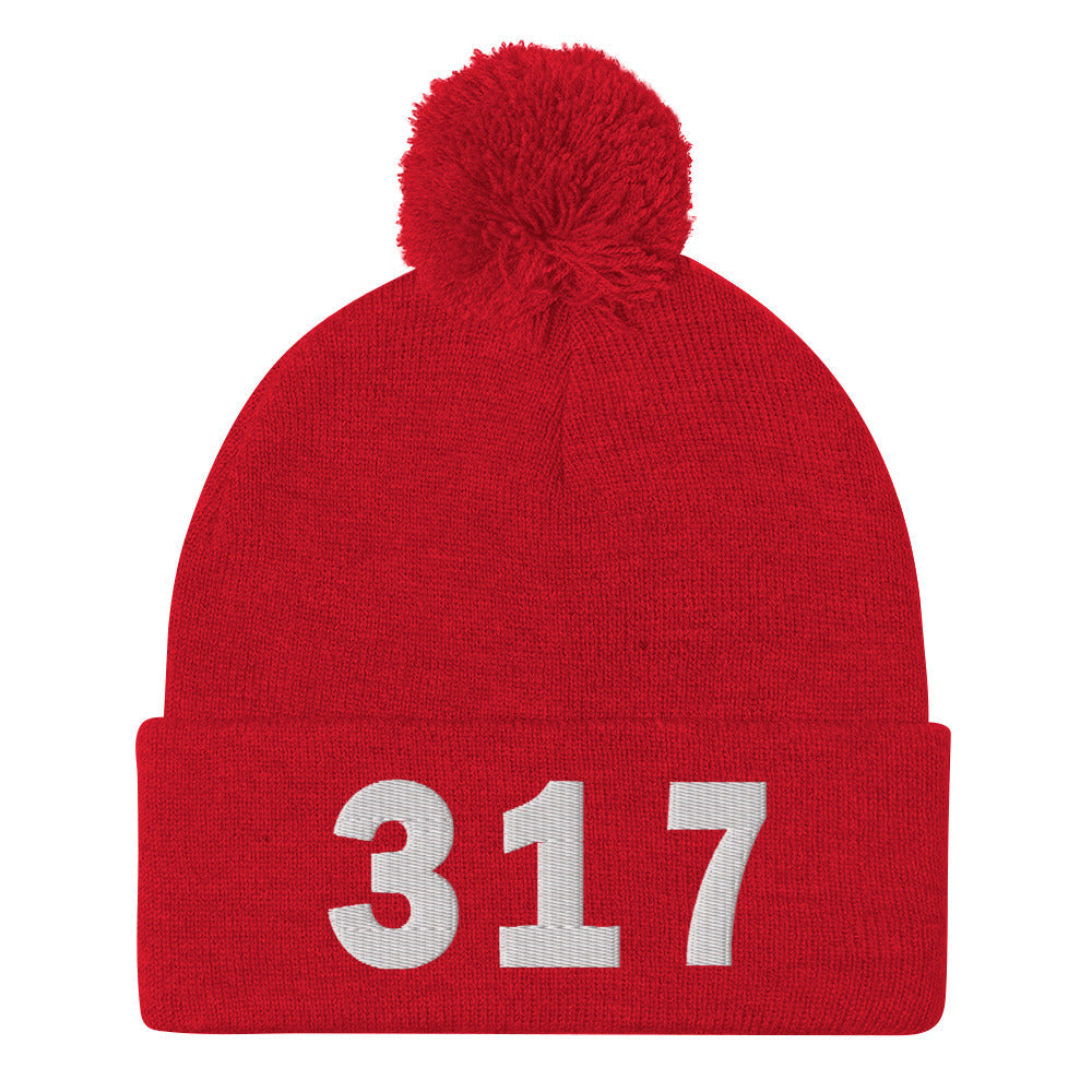 317 Area Code Pom-Pom Beanie