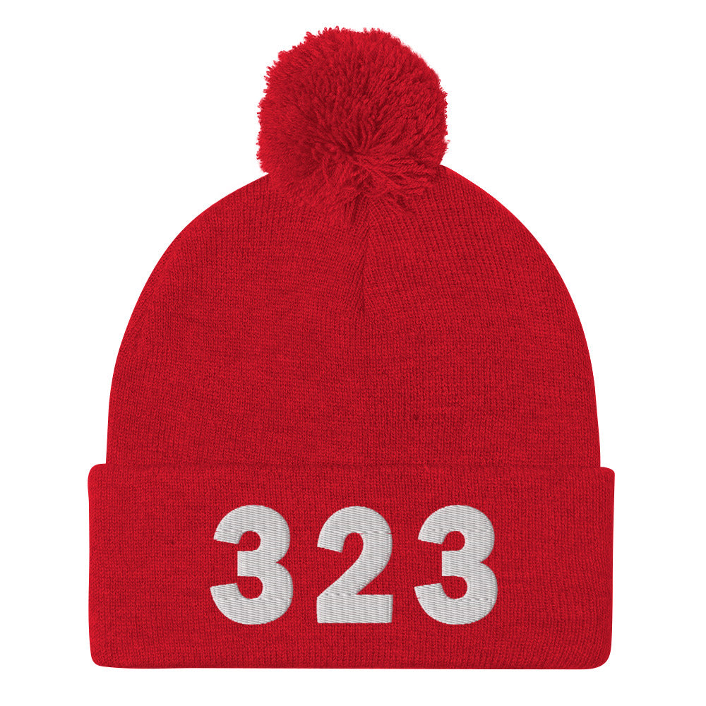 323 Area Code Pom-Pom Beanie