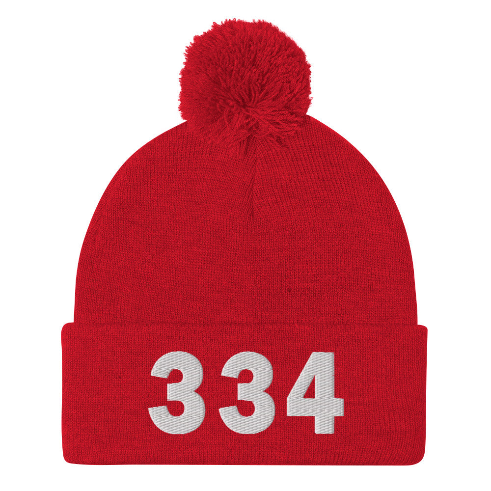 334 Area Code Pom-Pom Beanie