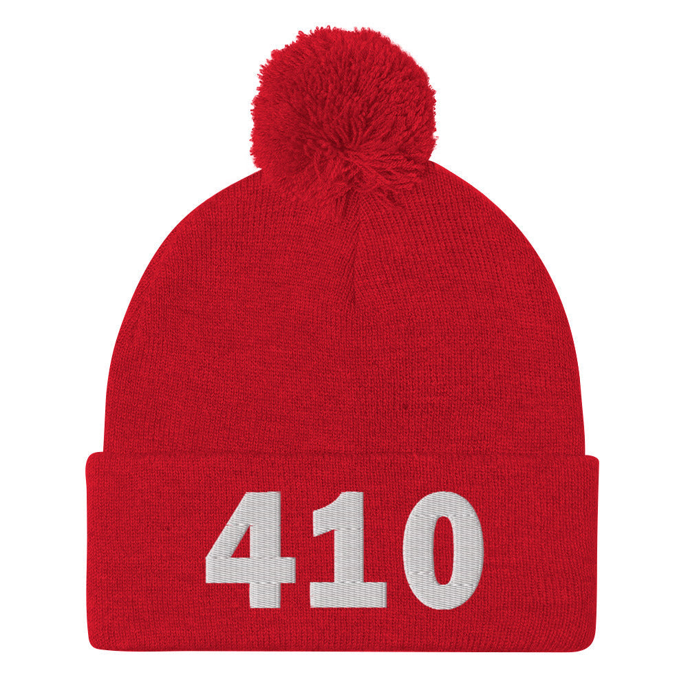 410 Area Code Pom-Pom Beanie
