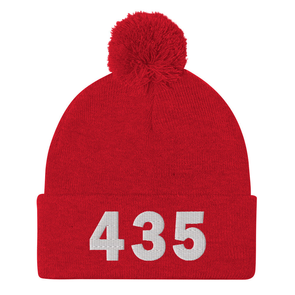 435 Area Code Pom-Pom Beanie