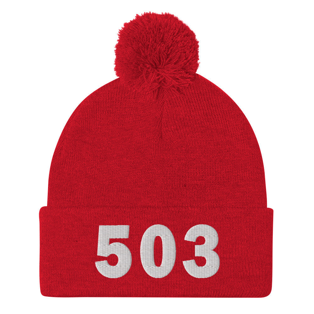 503 Area Code Pom-Pom Beanie