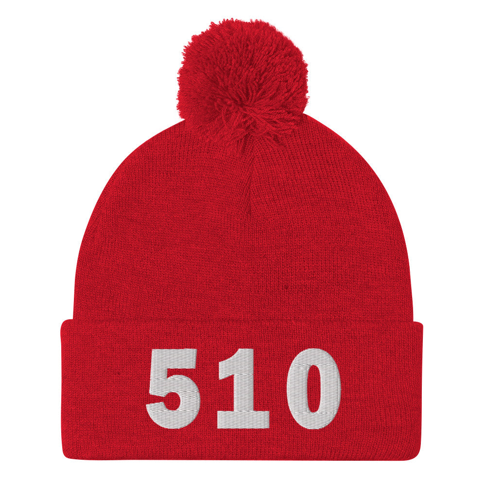 510 Area Code Pom-Pom Beanie