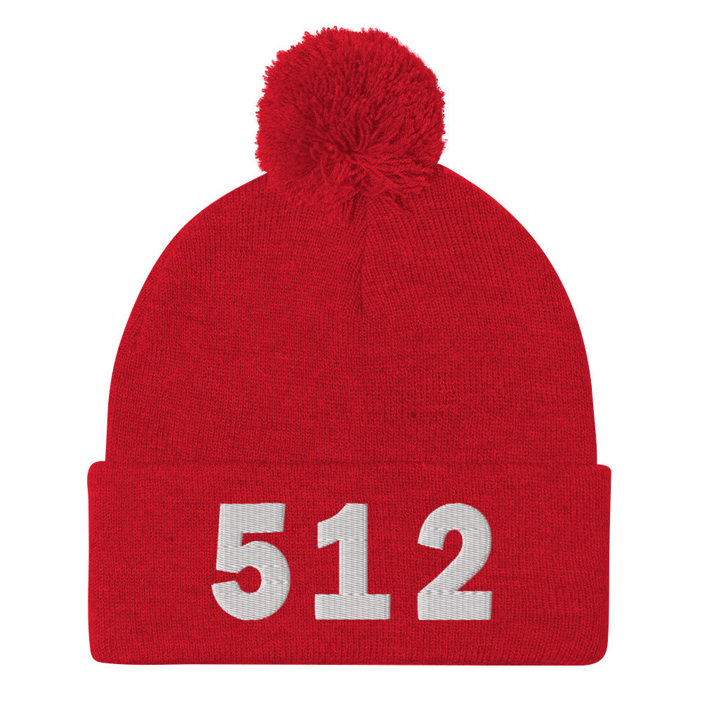 512 Area Code Pom-Pom Beanie