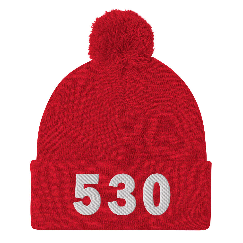 530 Area Code Pom-Pom Beanie