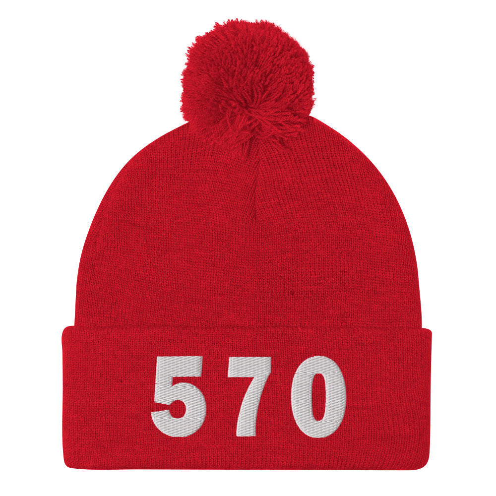 570 Area Code Pom-Pom Beanie