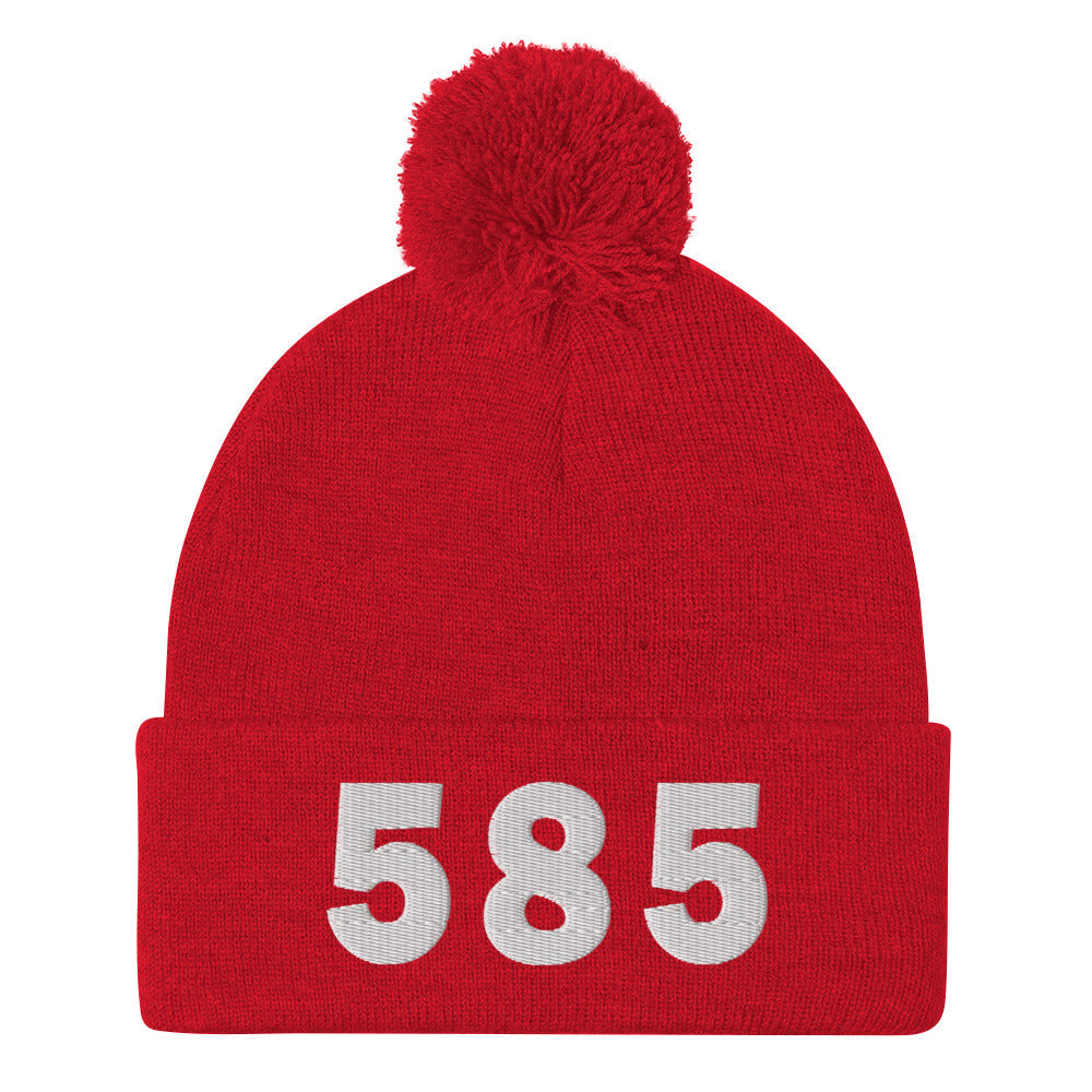 585 Area Code Pom-Pom Beanie