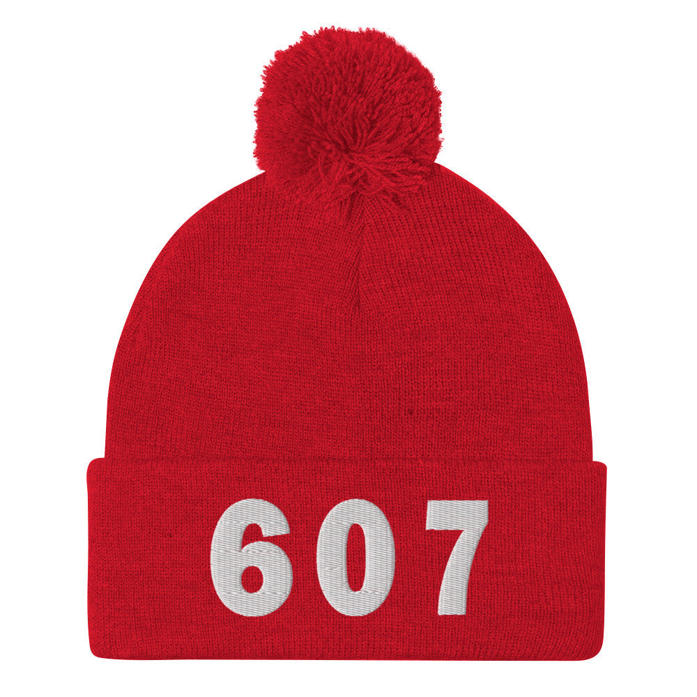 607 Area Code Pom-Pom Beanie