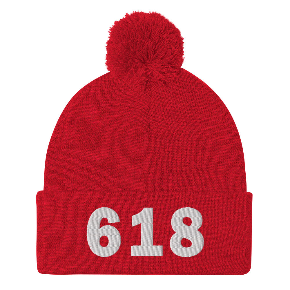 618 Area Code Pom-Pom Beanie