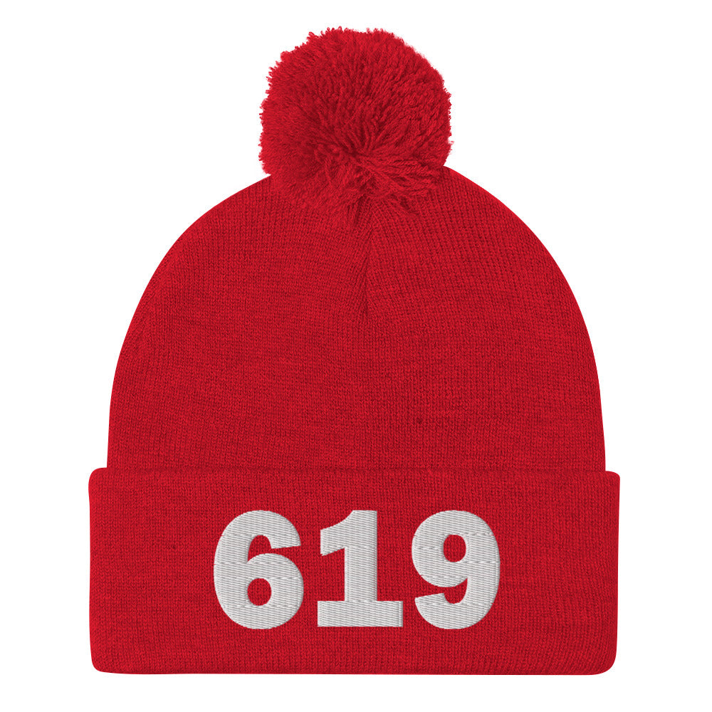 619 Area Code Pom-Pom Beanie