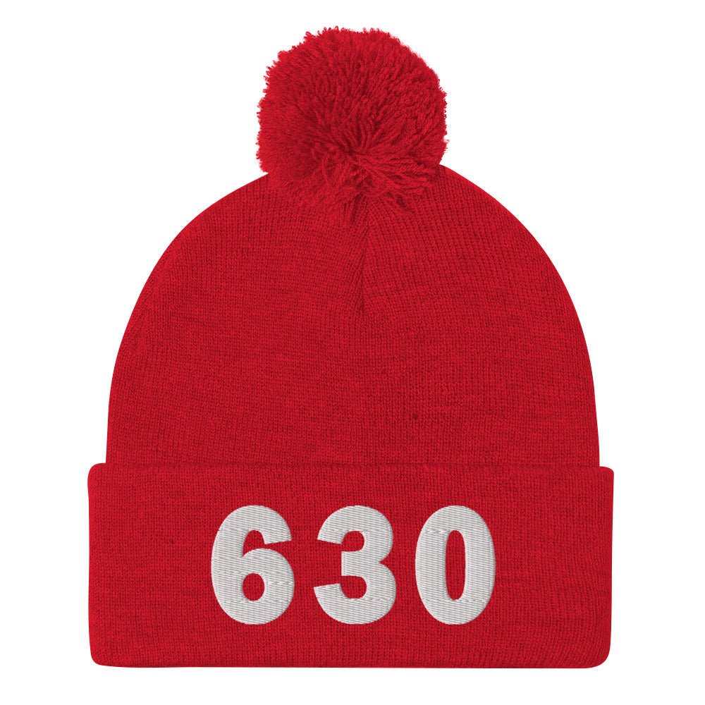 630 Area Code Pom-Pom Beanie