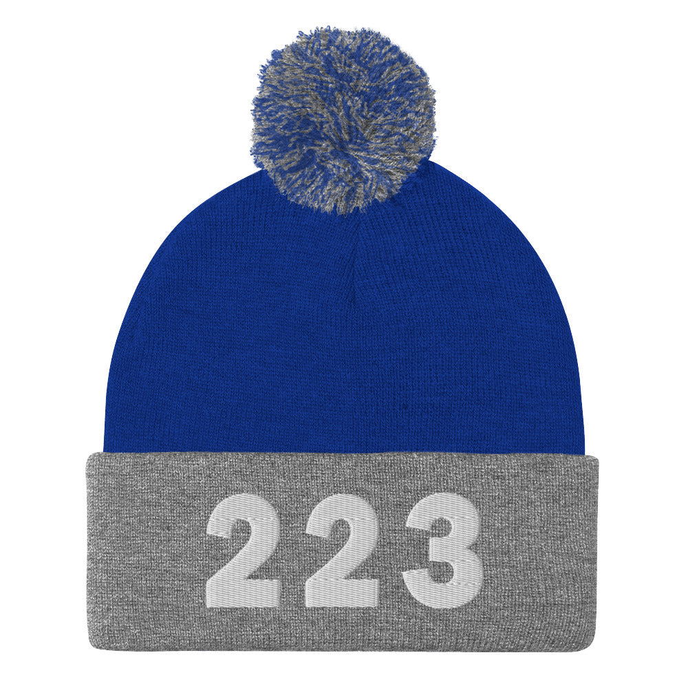 223 Area Code Pom-Pom Beanie