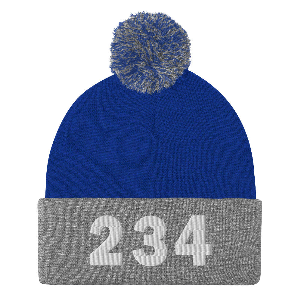234 Area Code Pom-Pom Beanie