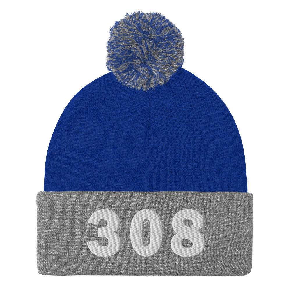 308 Area Code Pom-Pom Beanie
